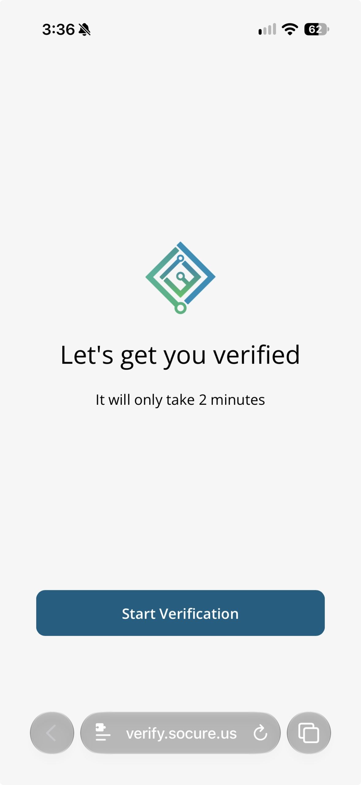 Socure Consent to Verify ID screen explaining the use of selfie and document images, with Consent and Decline buttons